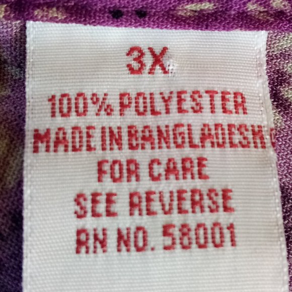 Joanna Plus Purple Print Button Down Blouse - Picture 7 of 11